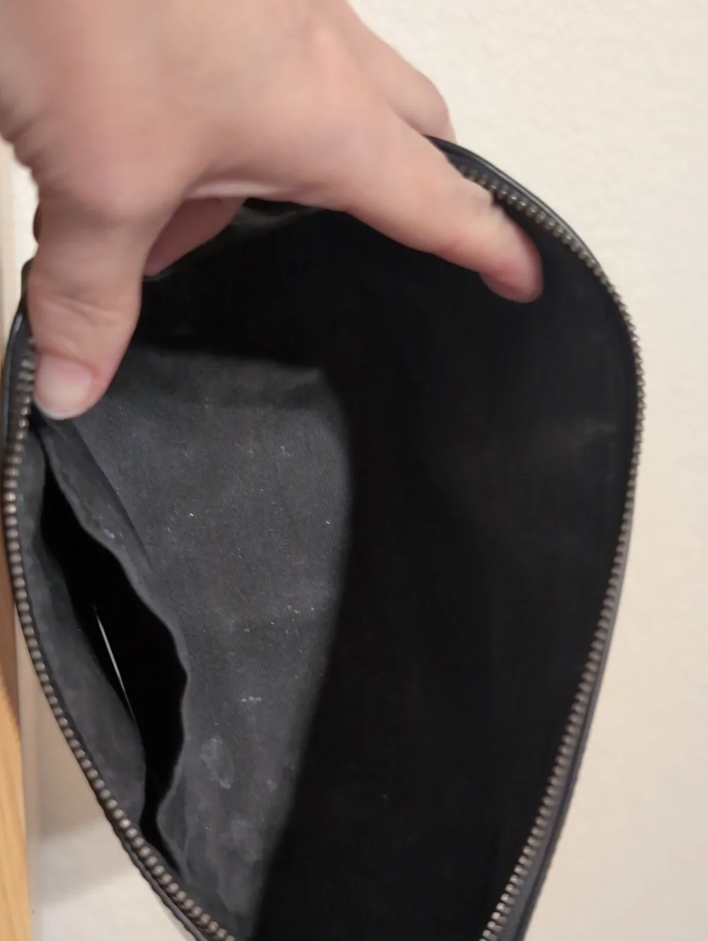 Coach Black Glitter Zip Cosmetic Pouch